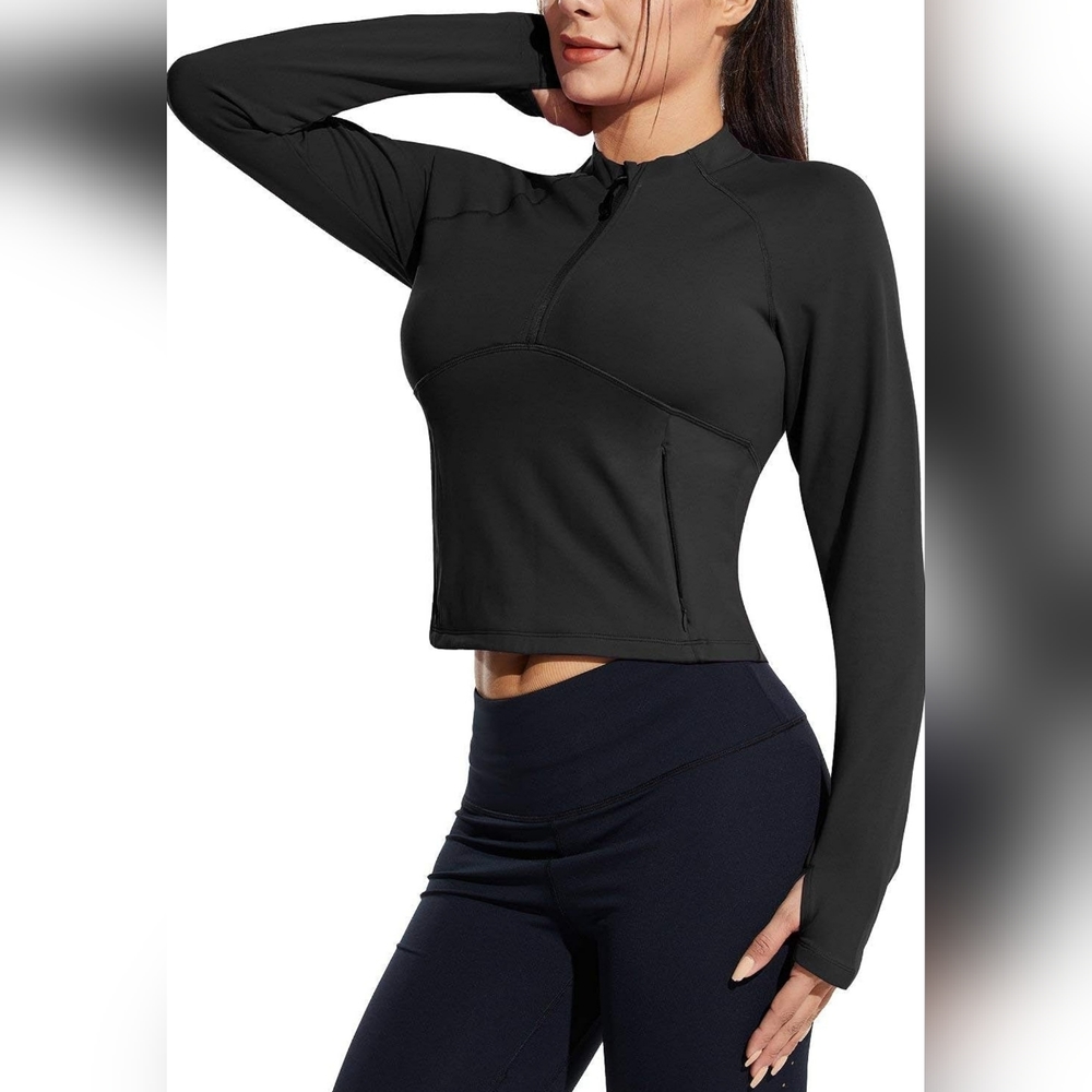 Long sleeve crop top with thumb holes